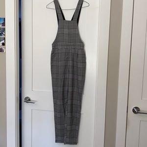 Gray Plaid Overalls